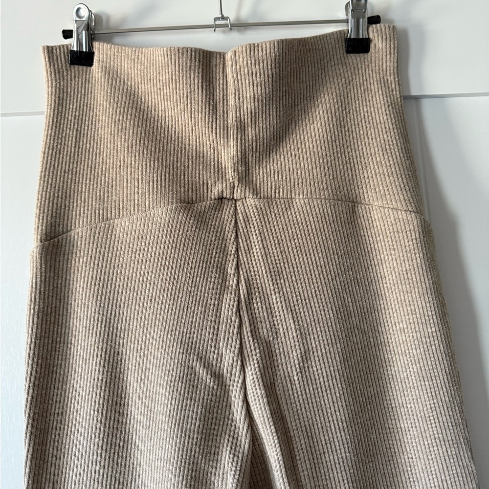 H&M Mama Maternity Women’s Light Beige Melange Before & After Ribbed Pants - Picture 12 of 16